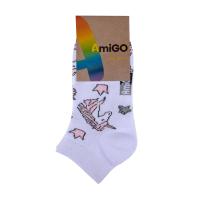 foto шкарпетки дитячі amigo укорочені, єдинороги, білі, розмір 16-18