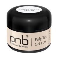 foto поліфлекс-гель для нігтів pnb uv/led polyflex gel lux, clear, 5 мл