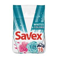foto пральний порошок для білих та кольорових речей savex whites & colors, автомат, 16 циклів прання, 2.4 кг