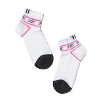 foto шкарпетки дитячі conte kids active 13с-34сп 316 біло-рожеві, розмір 22