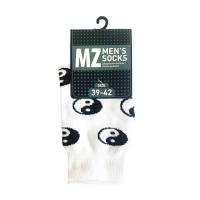 foto шкарпетки чоловічі modna zona rt1311-127 інь-янь, класичні, високі, білі, розмір 39-42