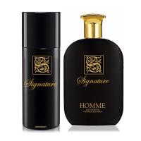 foto парфумований набір чоловічий signature black homme (парфумована вода, 100 мл + дезодорант-спрей, 200 мл)