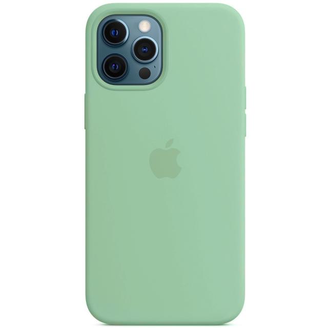 foto чохол silicone case (aaa) full with magsafe and animation для apple iphone 12 pro (зелений / pistachio)