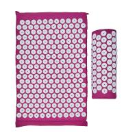 foto акупунктурний масажний килимок + подушка acupressure set, рожевий