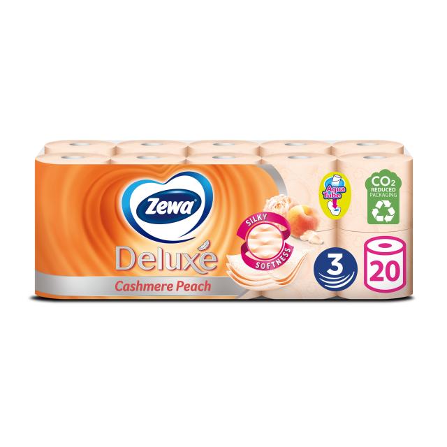 foto туалетний папір zewa deluxe з ароматом персика, 3-шаровий, 150 відриви, 20 шт