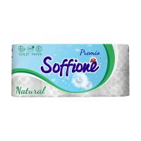foto туалетний папір soffione natural тришаровий білий, 8 шт
