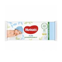 foto дитячі вологі серветки huggies pure biodegradable, 56 шт