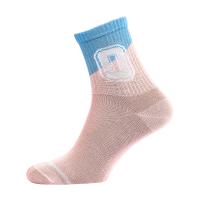 foto шкарпетки підліткові siela rt1323-113 високі, спортивні, рожеві зі смужкою та літерою o, розмір 31-34