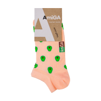 foto шкарпетки жіночі укорочені з сіткою авокадо р.23-25