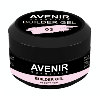 foto гель для нарощування нігтів avenir cosmetics builder gel pro 03 soft pink, 15 мл