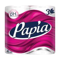 foto туалетний папір papia білий, 3-шаровий, 150 відривів, 4 рулони