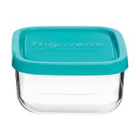 foto харчовий контейнер bormioli rocco frigoverre квадратний, з блакитною кришкою, 10*10 см, 240 мл (335190ma2321990)
