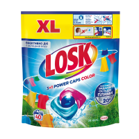 foto капсули для прання losk color 3+1 power caps color, 40 циклів прання, 40 шт