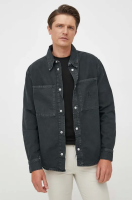 foto джинсова сорочка calvin klein jeans чоловіча колір чорний regular класичний комір