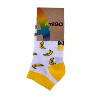 foto шкарпетки дитячі amigo укорочені, банани, білі, розмір 16-18