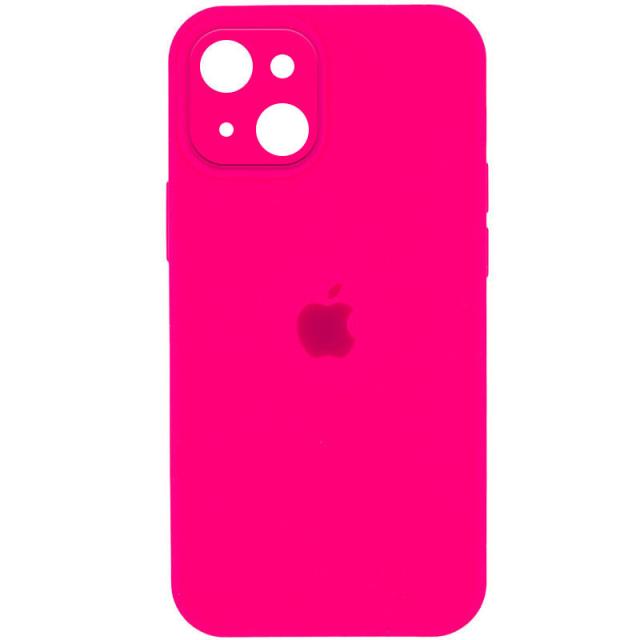 foto чохол silicone case full camera protective (аа) для apple iphone 13 (6.1") (рожевий / barbie pink)