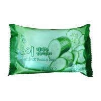 foto тверде мило-пілінг для обличчя juno cucumber з екстрактом огірка, 150 г