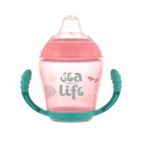 foto кружка непроливайка canpol babies з м'яким силіконовим носиком 230 мл sea life  рожева