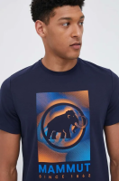 foto спортивна футболка mammut trovat колір синій з принтом