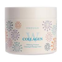 foto масажний освітлювальний крем для тіла enough w collagen whitening premium cleansing & massage cream з колагеном, 300 мл