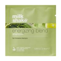 foto бадьорливий шампунь milk_shake energizing blend shampoo для тонкого, слабкого та ламкого волосся, 10 мл