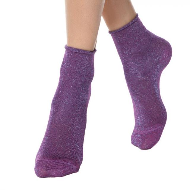 foto шкарпетки жіночі conte elegant classic (люрекс, без резинки) віскозні 17с-16сп бузковий р.25