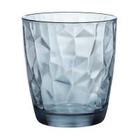 foto склянка низька для напоїв та води bormioli rocco diamond ocean blue, 390 мл (302259m02321990)