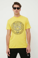 foto футболка plein sport чоловіча колір жовтий з принтом