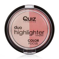 foto подвійний хайлайтер для обличчя quiz cosmetics color focus duo highlighter тон 50, 12 г