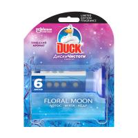 foto диски чистоти для унітазу в дозаторі duck floral moon з лотосом, м'ятою та кедром, 6 шт