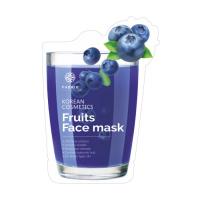 foto маска для обличчя fabrik cosmetology korean cosmetics fruits face mask зволожувальна, з екстрактом чорниці, 30 г