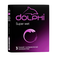 foto презервативи dolphi super wet супертонкі у силіконовому змащувачі, 3 шт