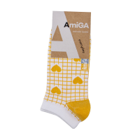 foto шкарпетки жіночі аміга жіночі укорочені жовті серця р.23-25