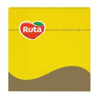 foto серветки столові ruta golden line 3-шарові, жовті, 33*33 см, 20 шт