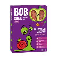 foto натуральні цукерки bob snail яблуко-слива, 60 г