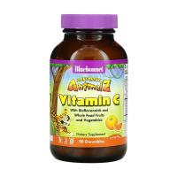foto харчова добавка дитячі вітаміни в жувальних таблетках bluebonnet nutrition rainforest animalz vitamin c, зі смаком апельсина, 90 шт