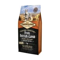 foto сухий корм для дорослих собак малих порід carnilove fresh ostrich & lamb з ягням та страусом, 6 кг