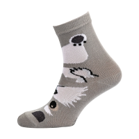 foto шкарпетки підліткові siela rt1313-145 песик, високі, сірі, розмір 31-34