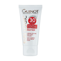 foto уцінка! сонцезахисний антивіковий крем для обличчя guinot age sun anti-ageing sun cream face spf 30, 50 мл