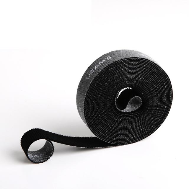 foto стяжка-липучка для кабелів usams 20mm * 3m (чорний)