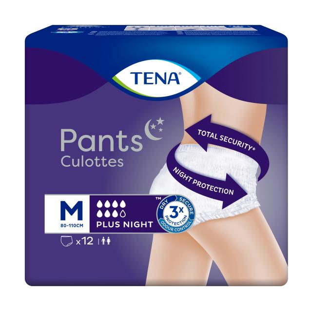 foto труси-підгузки для дорослих tena pants plus night нічні, розмір medium, 12 шт