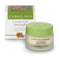 foto крем для обличчя l'erbolario crema viso antirughe con calendula, carota e ginseng від зморщок, на основі календули, моркви та женьшеню, 30 мл