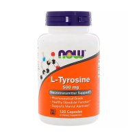 foto дієтична добавка амінокислота в капсулах now foods l-tyrosine l-тирозин, 500 мг, 120 шт