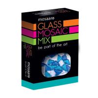 foto набір для створення скляної мозаїки mosaaro мозаїчний мікс: блакитний, білий, блакитний з блискітками (ма5001)
