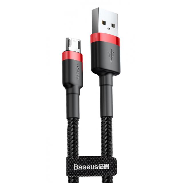 foto дата кабель baseus cafule microusb cable 1.5a (2m) (червоний / чорний)