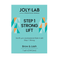 foto засіб для ламінування брів та вій joly:lab brow & lash step 1 strong lift, 2 мл