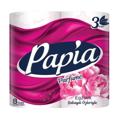 Podrobnoe foto туалетний папір papia parfume exotic 3-х шаровий, 8 рулонів