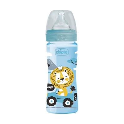 Podrobnoe foto дитяча пляшечка для годування chicco well-being physio colors з силіконовою соскою, від 2 місяців, блакитна, 250 мл (28623.20)