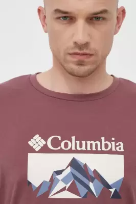 Podrobnoe foto спортивна футболка columbia thistletown hills колір бордовий з принтом