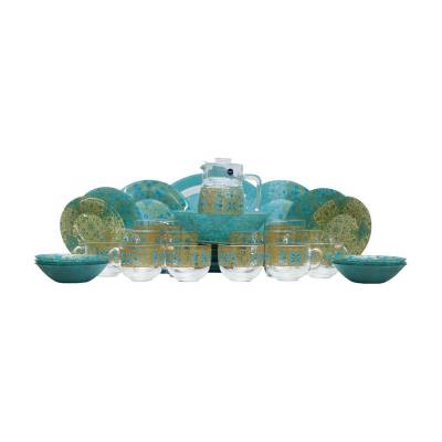 Podrobnoe foto столовий сервіз luminarc amb alondra turquoise бірюзовий, 46 предметів (q7927)
